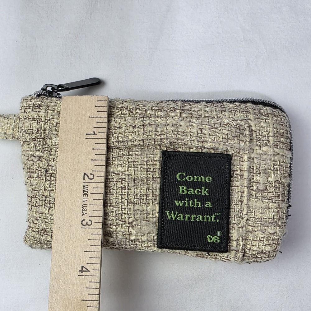 Dime Bags Hemp Zip Pouch "Come Back With a Warrant" Stash Bag Natural - Picture 4 of 13